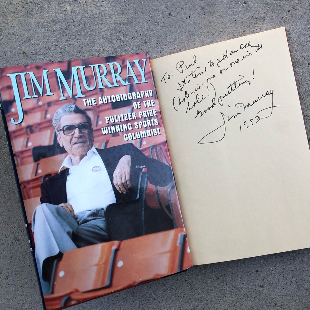 Jim Murray 1993 Signed Book Autobiography HC Pulitzer Winner - Cool Inscription!